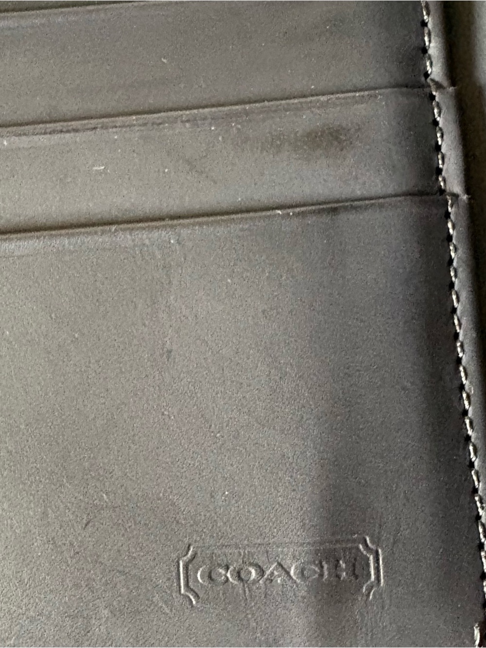 Vintage Coach Navy Water-buffalo Large Continental Kiss-Lock Wallet Clutch - Picture 9 of 10